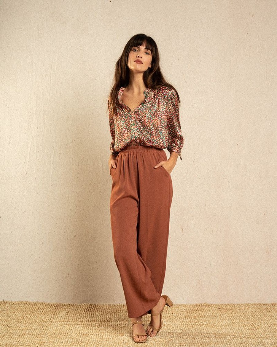 Pantalons Grace & Mila | Pantalon Ivoire Terracotta