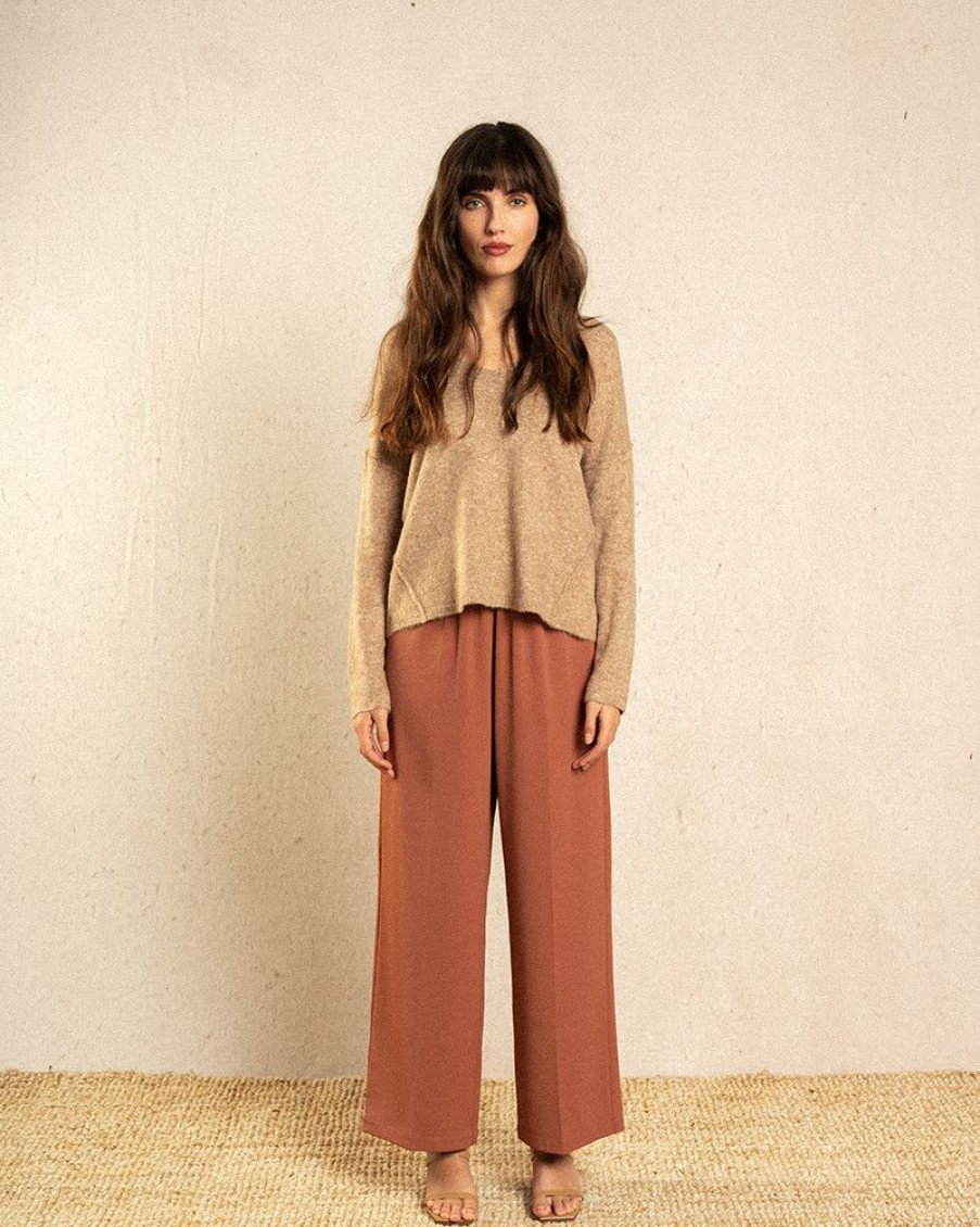 Pantalons Grace & Mila | Pantalon Ivoire Terracotta