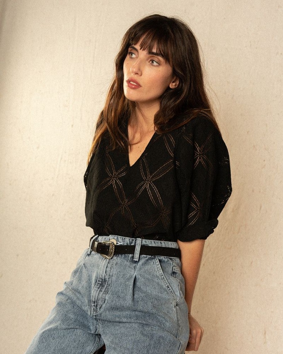 Blouses & Chemises Grace & Mila | Blouse Innocente Noir