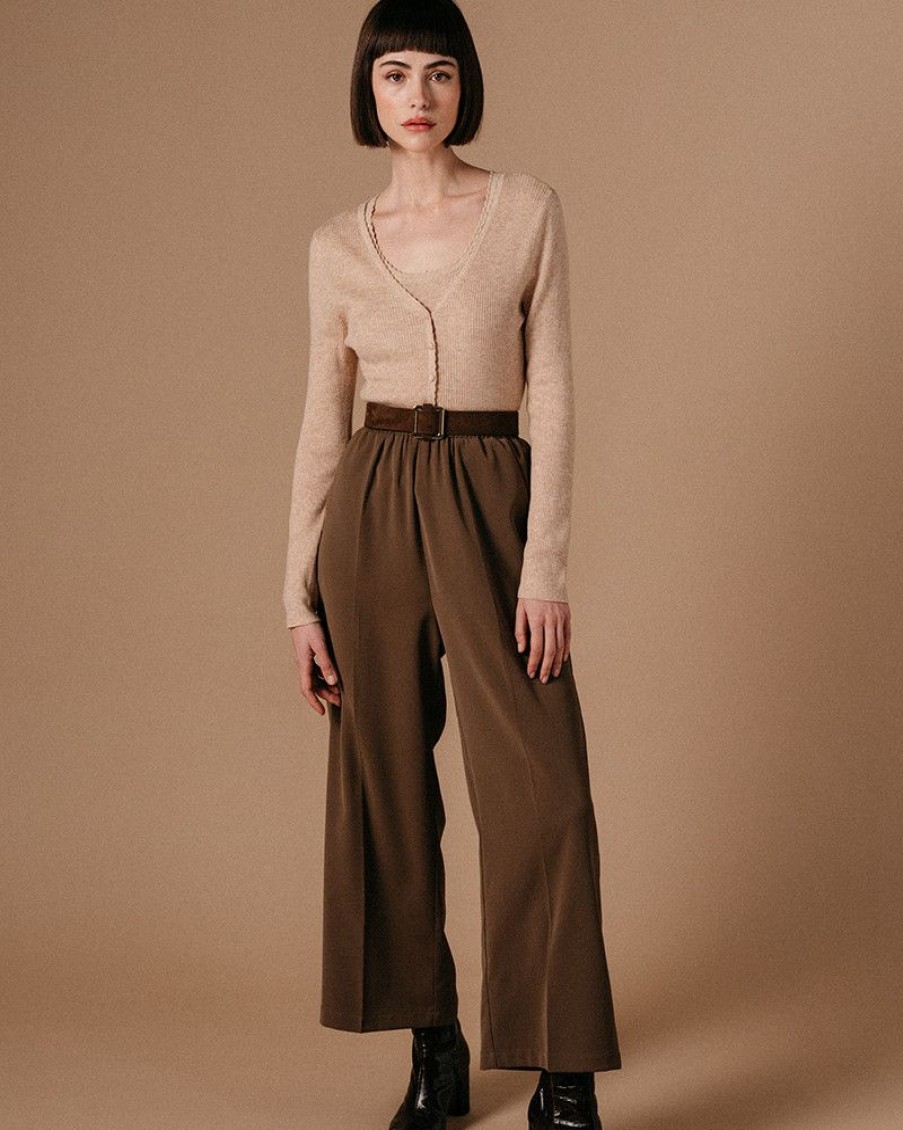 Pantalons Grace & Mila | Pantalon Levi Taupe