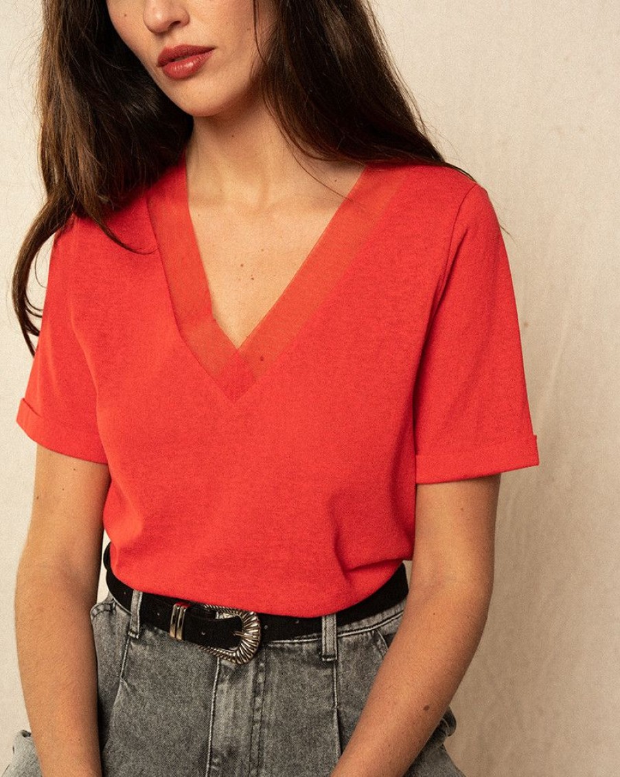 Tops & Tee-Shirts Grace & Mila | Teeshirt Intention Rouge