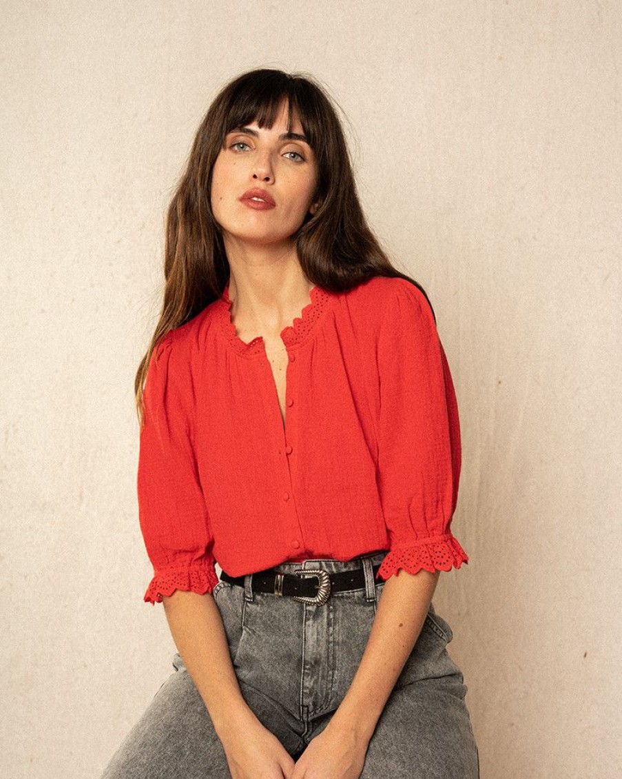 Blouses & Chemises Grace & Mila | Blouse Intelligent Rouge