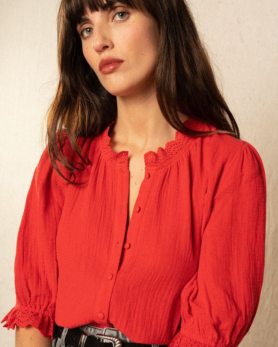 Blouses & Chemises Grace & Mila | Blouse Intelligent Rouge