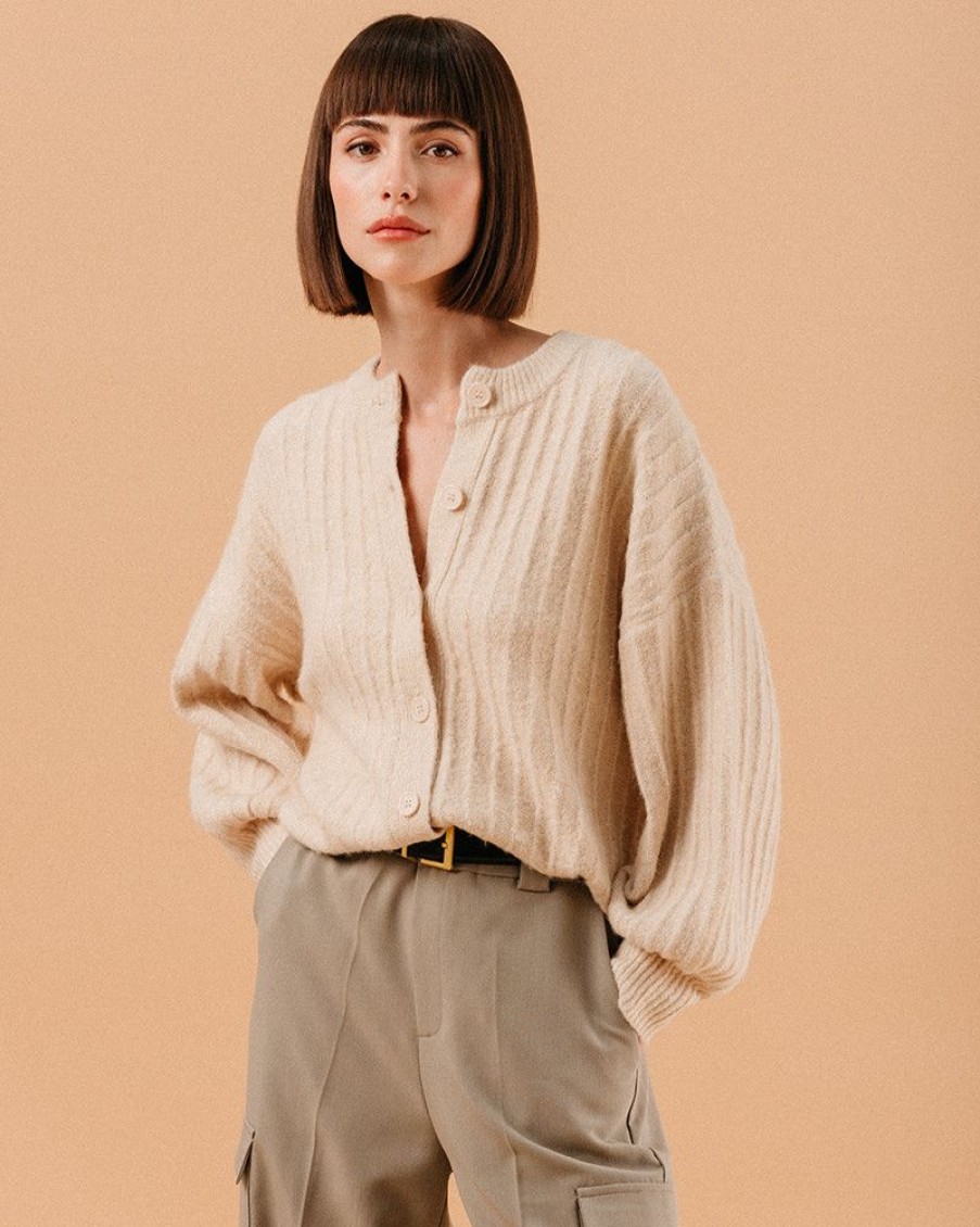 Pulls & Cardigans Grace & Mila | Cardigan Louve Beige