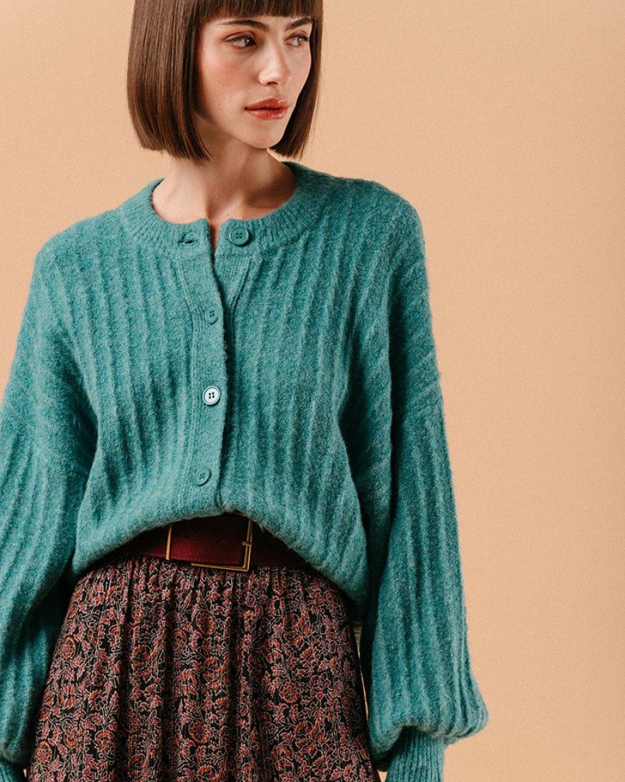 Pulls & Cardigans Grace & Mila | Cardigan Louve Vert