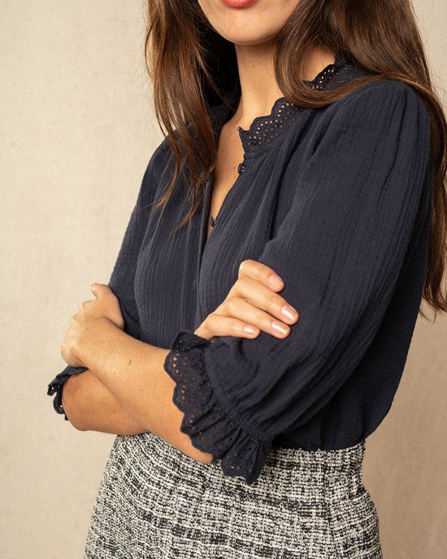 Blouses & Chemises Grace & Mila | Blouse Intelligent Marine