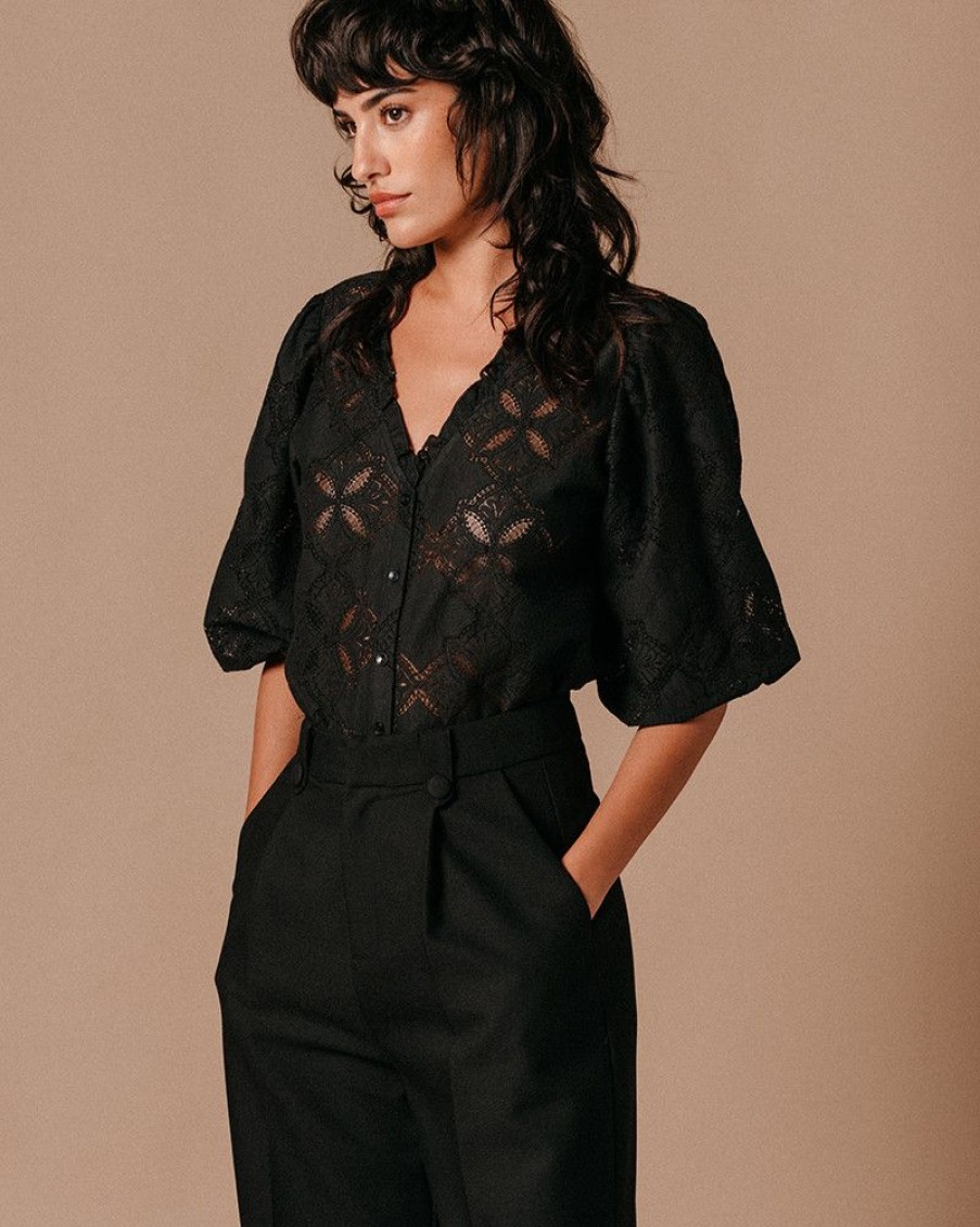 Blouses & Chemises Grace & Mila | Blouse Leeloo Noir