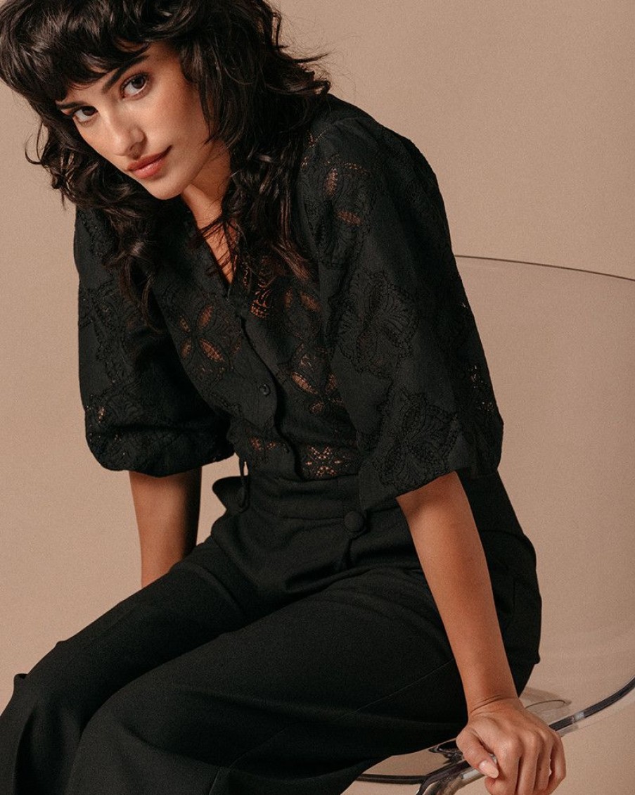 Blouses & Chemises Grace & Mila | Blouse Leeloo Noir