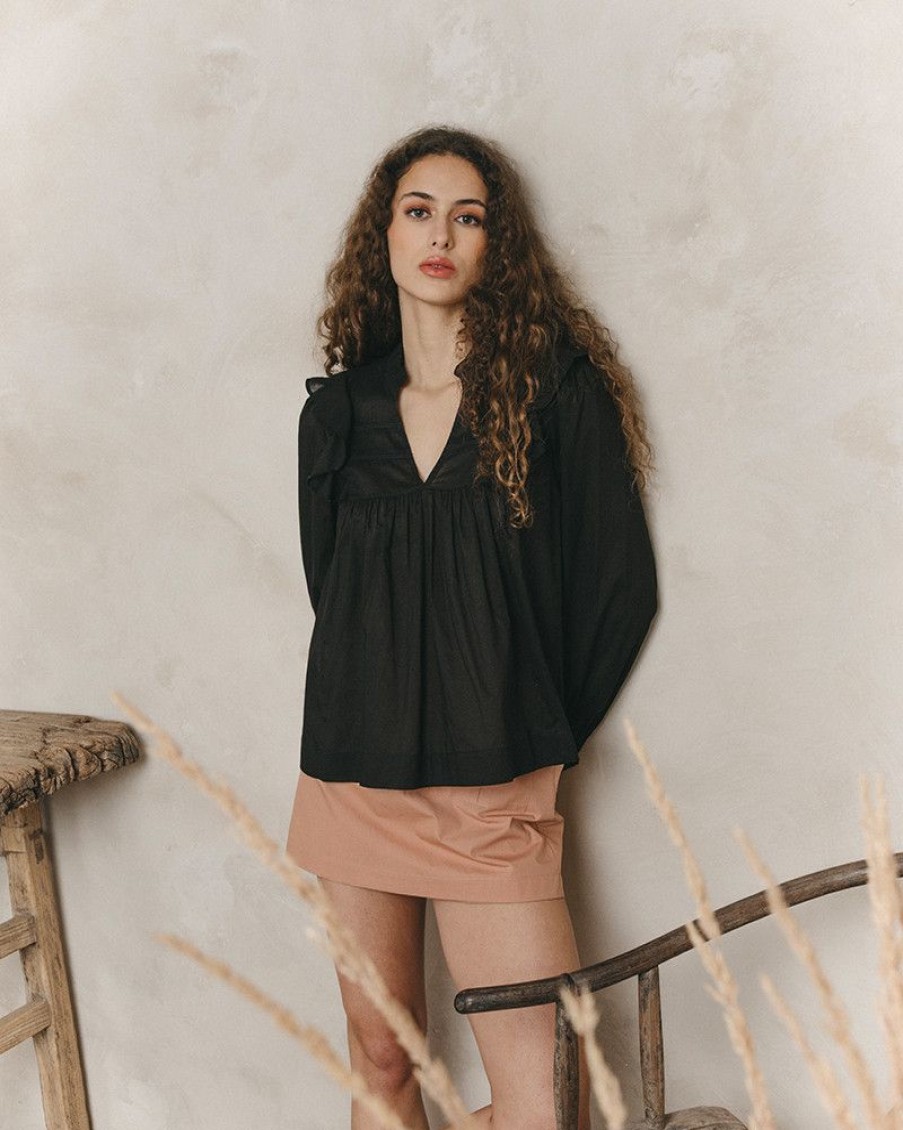 Blouses & Chemises Grace & Mila | Blouse Justine Noir