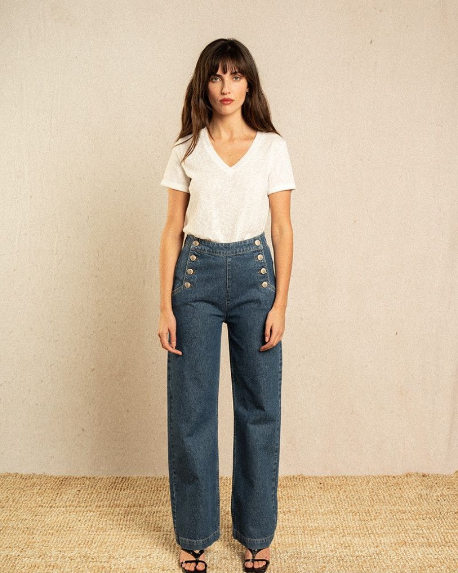 Pantalons Grace & Mila | Jean 60 Bleu Moyen